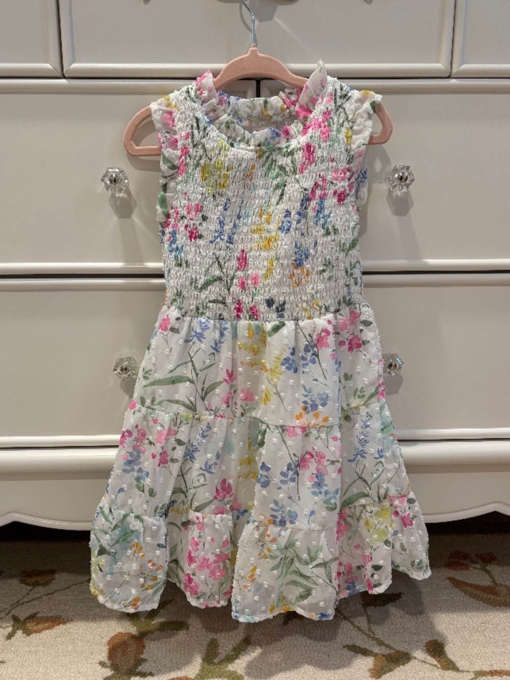 Gymboree- Floral  Smocked Tiered Dress. Size 4T